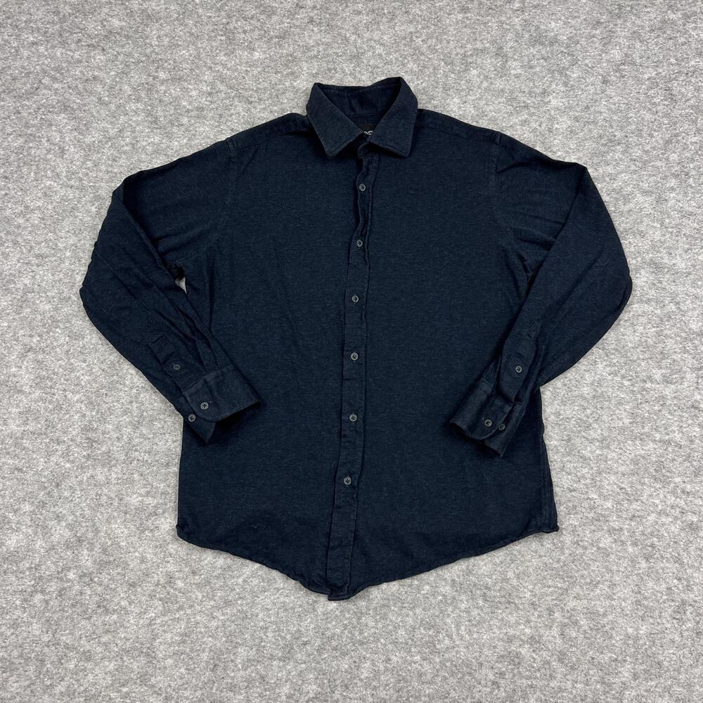 Massimo Dutti Shirt Mens M Blue Cotton Button Up Finest Fabric Preppy Turkey